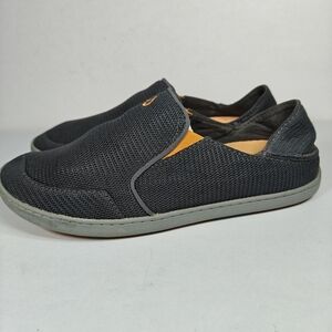 Olukai Men's Nohea Mesh Slip On Casual Shoes Graphite Orange Size 9
